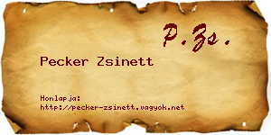 Pecker Zsinett névjegykártya